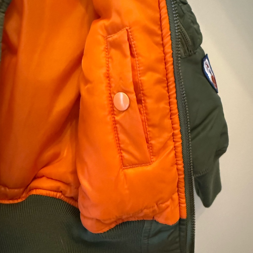 Alpha Industries Kids Bomber Jacket  USAF MA-1 Flyer Sage Green 3T NWOT - Picture 11 of 15